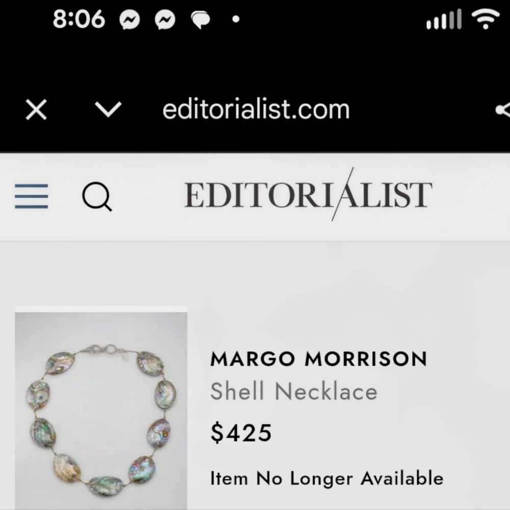 Margo Morrison Sterling & shell necklace